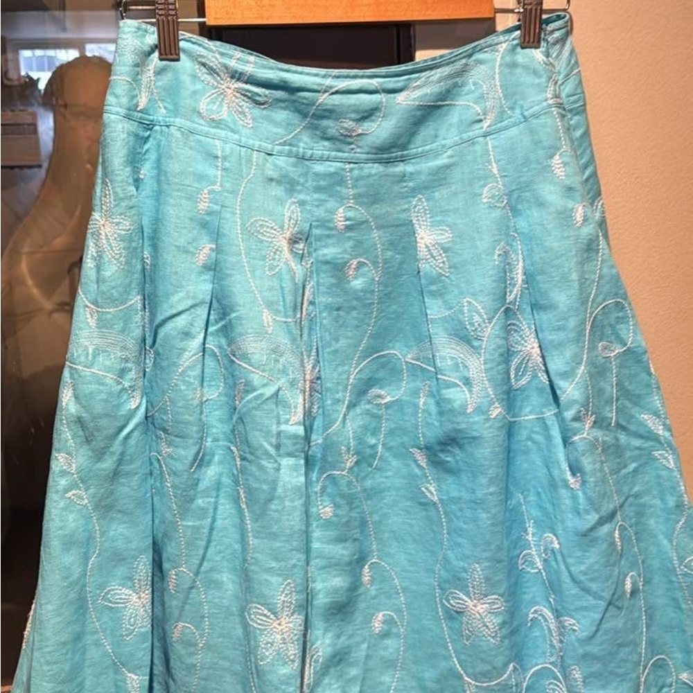 Sunny Leigh A-line Blue Midi Skirt Resort Wear